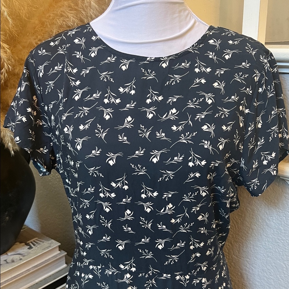 Lulus New Desires Navy Blue Floral Print Backless Maxi Dress Size Large - Picture 5 of 8